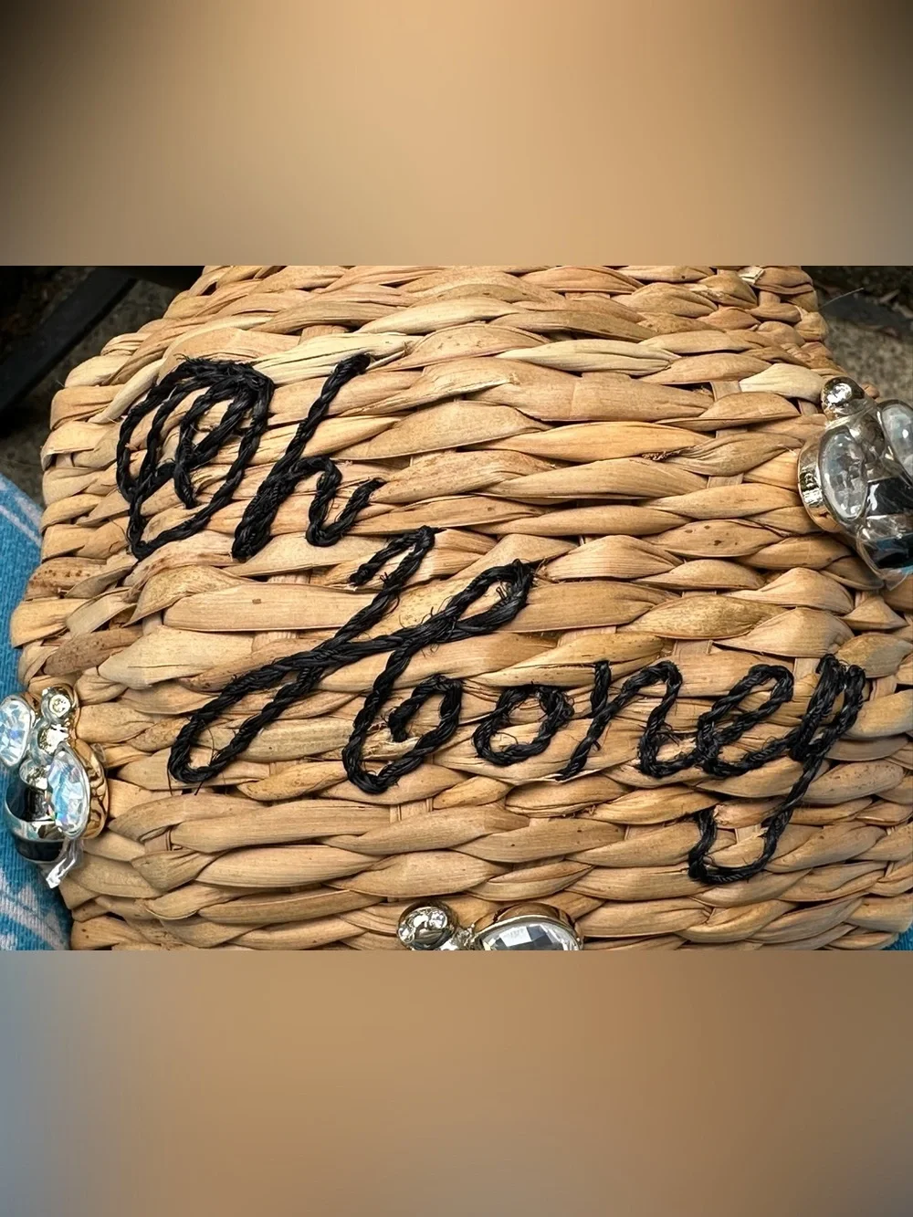 RARE 2016 Kate Spade Down The Rabbit Hole Oh Honey Beehive Wicker Bag